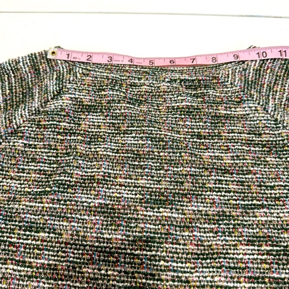 LOFT Boucle Sweatshirt Rainbow Gathered Hem Long Sleeve Women’s Size Large - Picture 12 of 12